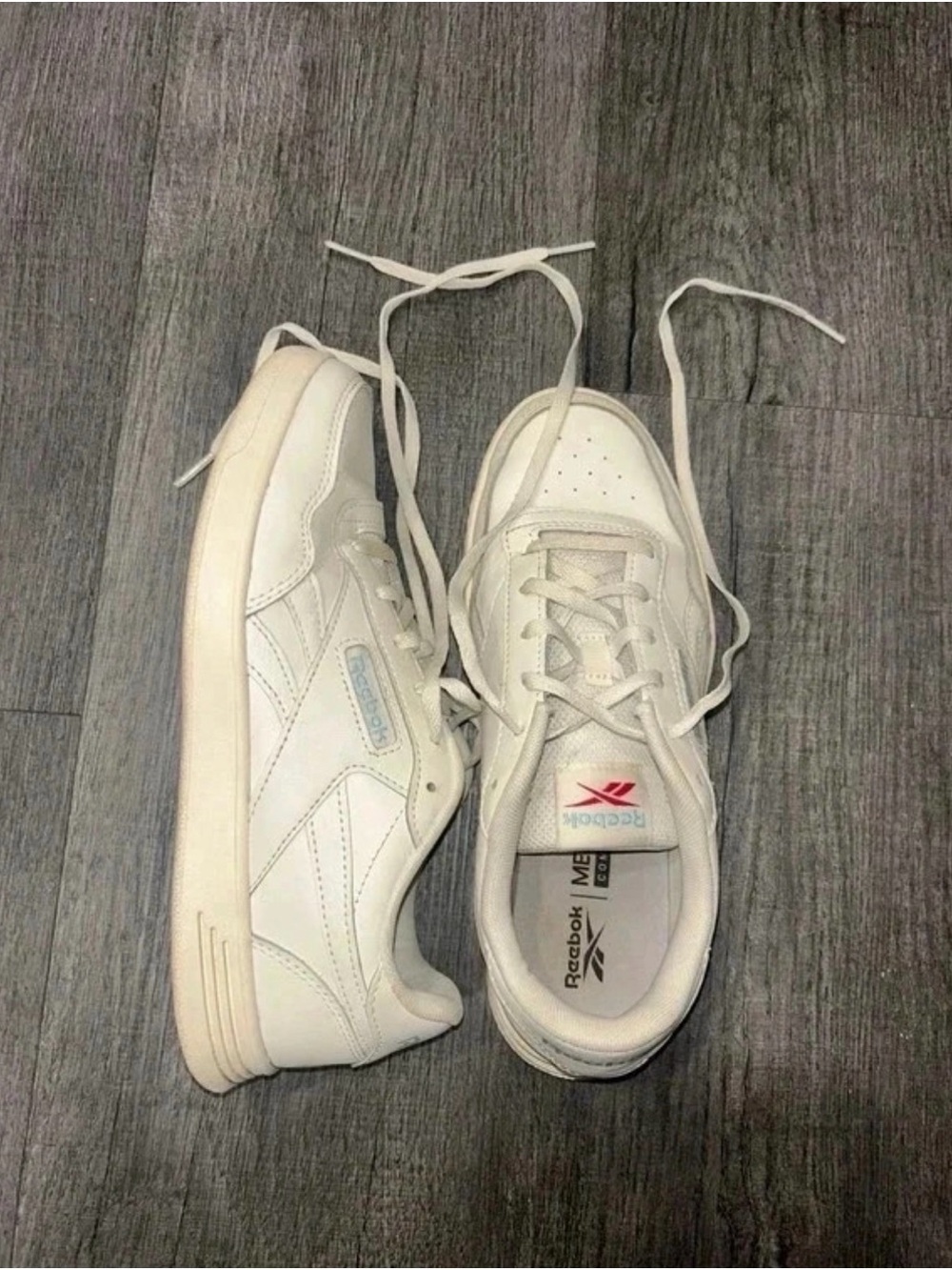 Reebok Kids White Lace-Up Leather Sneakers